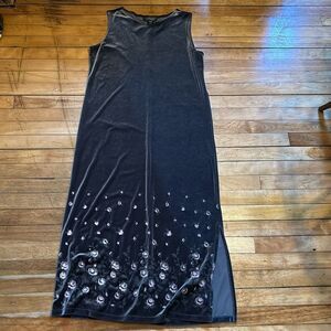 Impressions Millenium Edition Women’s Dark Gray Velvet floral dress size L